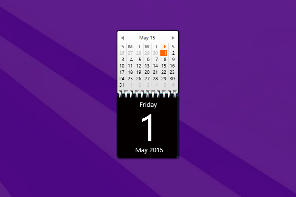 ZeroG Calendar Windows 10 Gadget Win10Gadgets