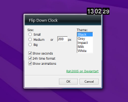 STM Flipdown Clock settings