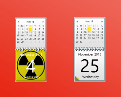 Radioactive Calendar gadget