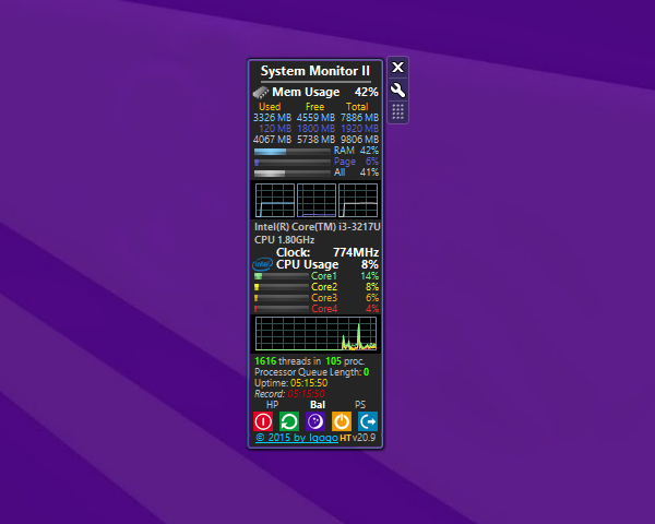 System Monitor II Windows 10 Gadget - Win10Gadgets