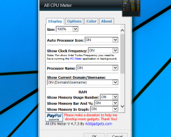 All CPU Meter settings