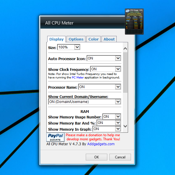 All CPU Meter Windows 10 Gadget - Win10Gadgets