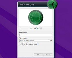 Green Clock settings