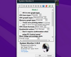 System Monitor gadget settings