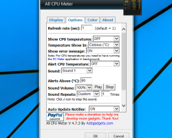 All CPU Meter gadget settings