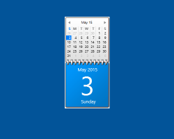 Blue Calendar windows gadget