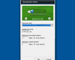 Bandwidth Meter Gadget for Windows 10 settings