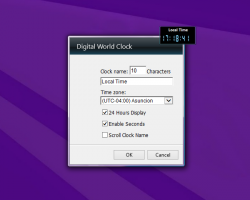 Digital World Clock settings