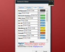 Network Meter Windows 10 gadget settings