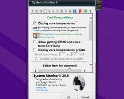 System Monitor widget settings