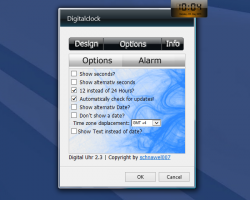 Digital Clock Windows 10 Gadget settings