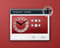 Transparent Clocket8 Windows 10 Gadget settings