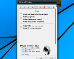 Drives Monitor widget settings
