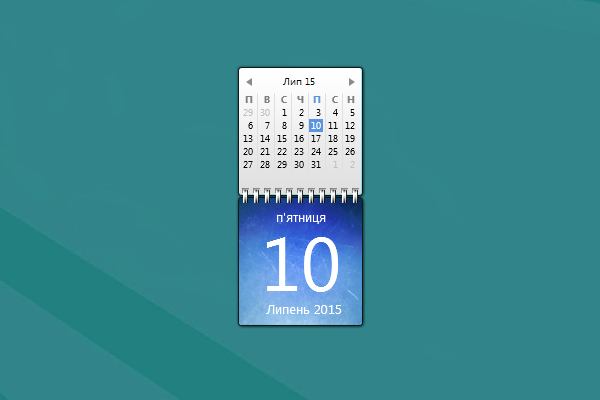 calendar widget on desktop windows 10