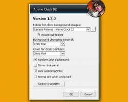 Anime Clock 02 settings
