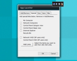 App Launcher Gadget for Windows settings