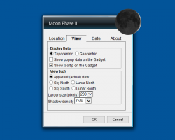 Moon Phase II widget settings