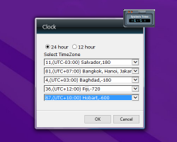 Time Zone Clock settings