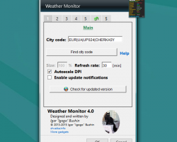 Weather Monitor settings