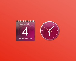 Aero X Pink Clock And Calendar