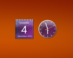 Aero X Purple Clock And Calendar