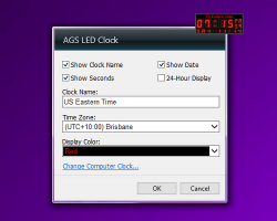 AGS LED Clock settings