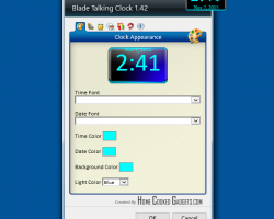 Blade Talking Clock settings