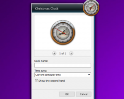 Christmas Clock Gadget settings