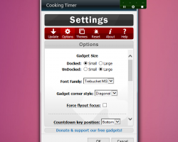 Cooking Timer settings