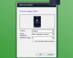 DWmail Notifier settings