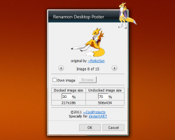 Renamon Desktop Poster Gadget settings
