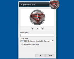 Superman Clock settings