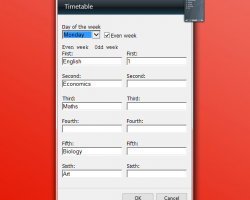 Timetable settings