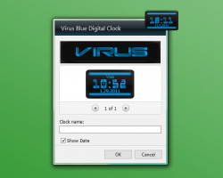 Virus Blue Digital Clock settings